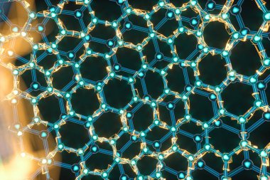 Cells and biological chain,molecules and abstract conception,3d rendering.