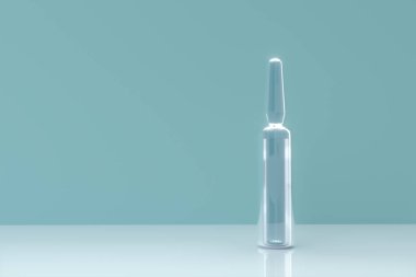 Ampulla bottle and liquid medicine,abstract conception,3d rendering.