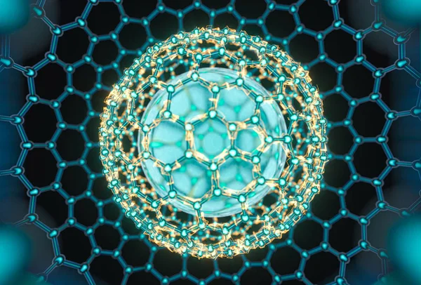 Zellen und biologische Kette, Moleküle und abstrakte Konzeption, 3D-Rendering. — Stockfoto