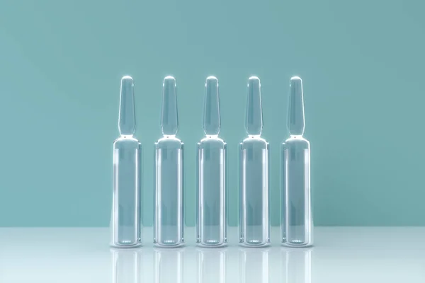 Ampulla bottle and liquid medicine,abstract conception,3d rendering. — 图库照片