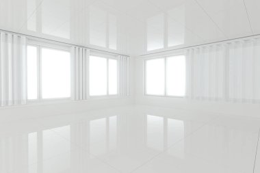 Empty room with white background,abstract conception,3d rendering.