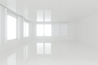 Empty room with white background,abstract conception,3d rendering.