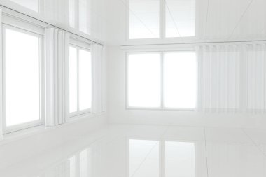 Empty room with white background,abstract conception,3d rendering.