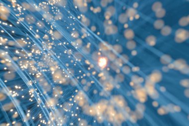 Parlak parçacıklar ve koyu arkaplan çizgileri, 3 boyutlu görüntüleme. Bilgisayar dijital çizimi.