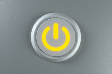 Düğme ve düğme koyu arkaplan, soyut gebelik, üç boyutlu görüntüleme. Bilgisayar dijital çizimi.