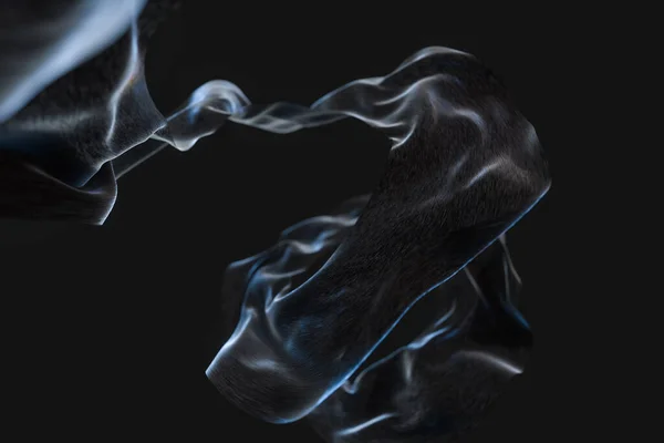 Flowing Silk Black Background Rendering Цифровой Рисунок — стоковое фото