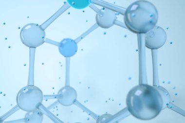 Moleküller, biyoloji, biyolojik konsept, üç boyutlu canlandırma. Bilgisayar dijital çizimi.