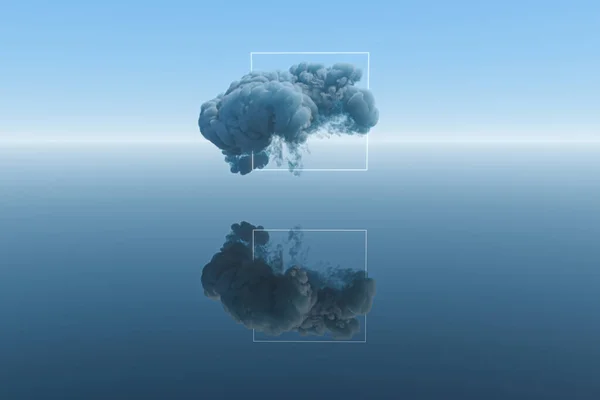 Tummat Pilvet Geometrinen Kuva Sininen Tausta Renderöinti Tietokoneen Digitaalinen Piirustus — kuvapankkivalokuva