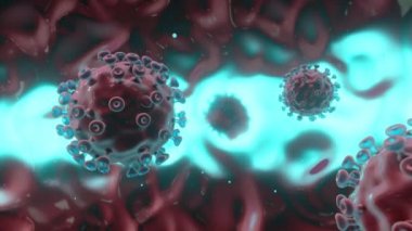 Coronavirus ve enfeksiyon, tıbbi konsept, 3D görüntüleme.