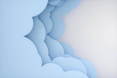 Çizgi film kartı yırtılıyor, arka plan açık, görüntü 3 boyutlu. Bilgisayar dijital çizimi.