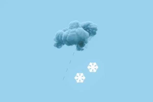 Mörkt Moln Och Snö Väderprognos Återgivning Digitalritning — Stockfoto