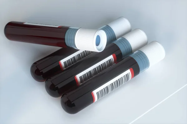Blutprobenröhrchen Mit Labor Rendering Digitale Computerzeichnung — Stockfoto