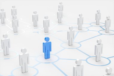 İnsan modelleri, iş ekibi konsepti, 3 boyutlu tasarım. Bilgisayar dijital çizimi.