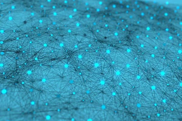 Світлі Плями Абстрактні Лінії Синім Тлом Візуалізація Комп Ютерне Цифрове — стокове фото