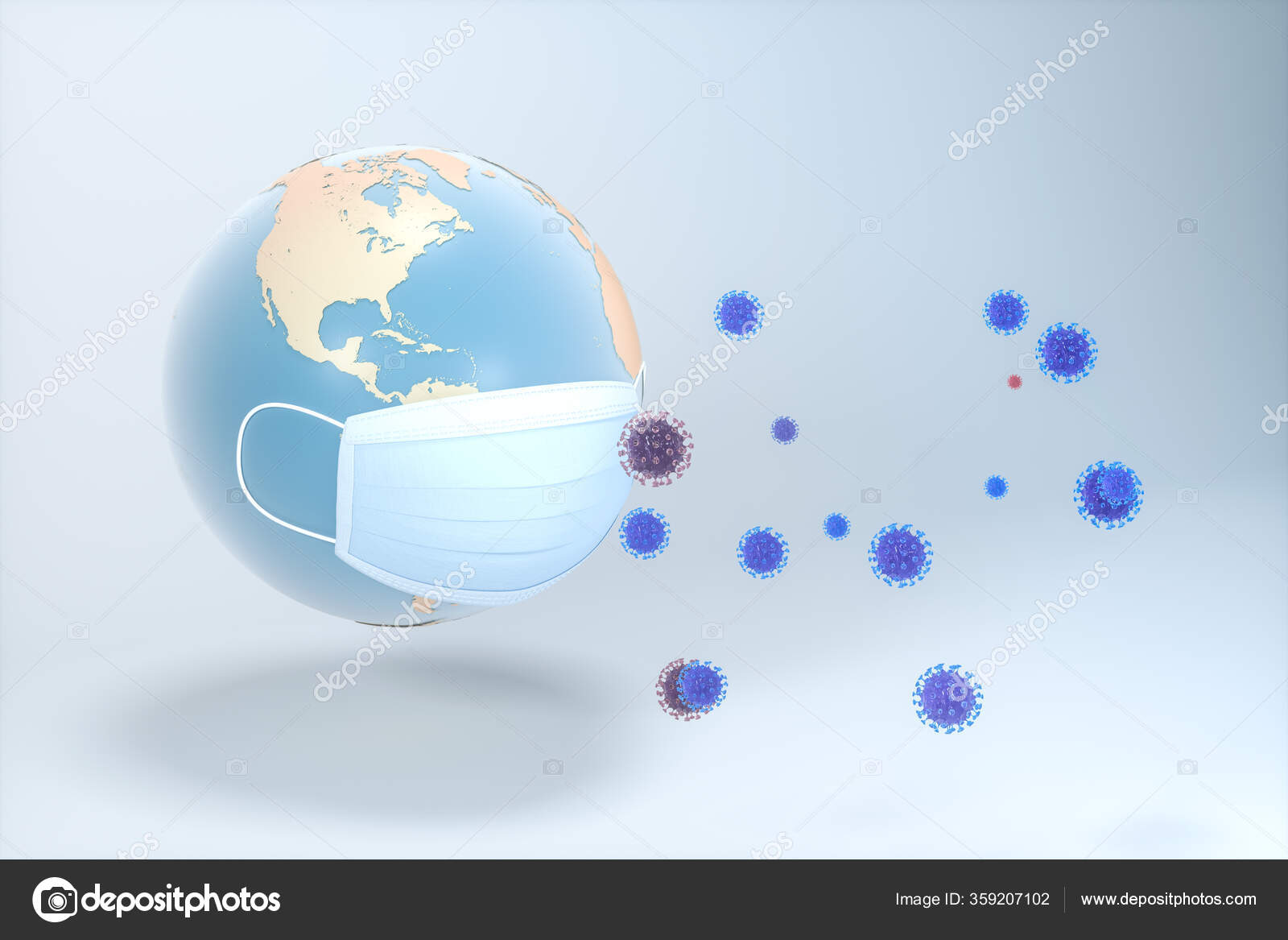 Earth Mask White Background Rendering Computer Digital Drawing Stock Photo C Vinkfan