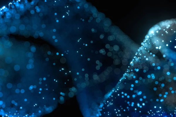 Blaue Glühende Teilchen Abstrakter Hintergrund Rendering Digitale Computerzeichnung — Stockfoto