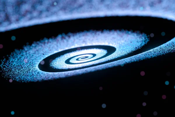 青い光る粒子 抽象的な背景 3Dレンダリング コンピュータ デジタル ドローイング — ストック写真