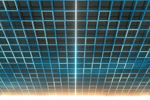 Świecące Kostki Bloku Materiał Szklany Renderowania Cyfrowy Rysunek Komputera — Zdjęcie stockowe