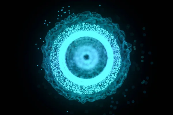 Schwarzes Loch Mit Blau Glänzenden Teilchen Rendering Digitale Computerzeichnung — Stockfoto