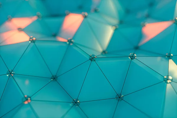 Driehoeken Lijnen Met Blauwe Achtergrond Rendering Digitale Computertekening — Stockfoto