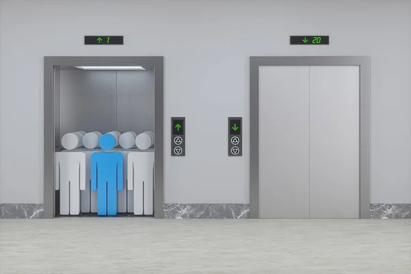廊下のエレベーター3Dレンダリング コンピュータ デジタル ドローイング — ストック写真