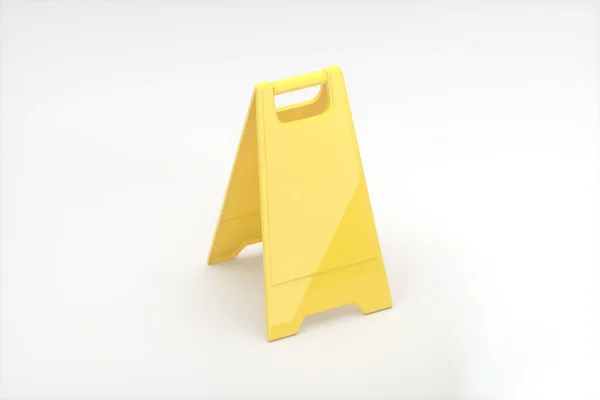 Placa Chão Amarelo Branco Renderização Desenho Digital Computador — Fotografia de Stock