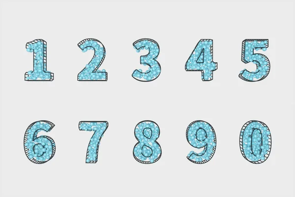 Numeri Dei Cartoni Animati Zero Nove Rendering Disegno Digitale Del — Foto Stock