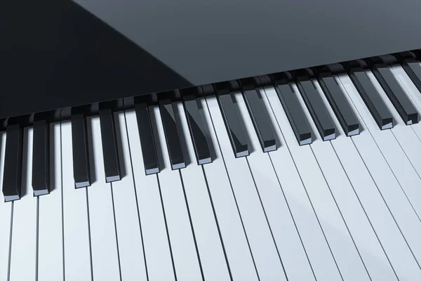 Κλειδιά Πιάνου Σκούρο Φόντο Απόδοση Ψηφιακό Σχέδιο Υπολογιστή — Φωτογραφία Αρχείου