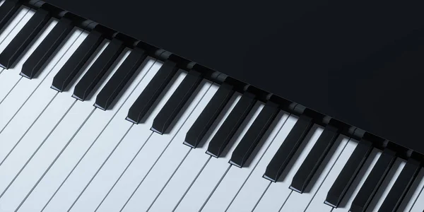 Teclas Piano Con Fondo Oscuro Representación Dibujo Digital Informático — Foto de Stock