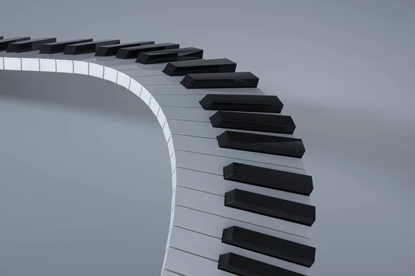 Teclas Piano Con Fondo Blanco Representación Dibujo Digital Informático —  Fotos de Stock