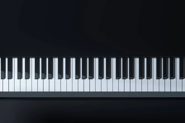 Piano Keys Dark Background Rendering Computer Digital Drawing — Stock Photo, Image