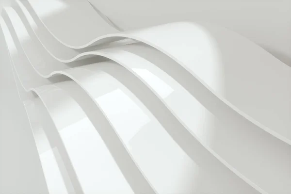 Valkoinen Käyrä Pinta Kirkas Liiketoiminnan Tausta Renderöinti Tietokoneen Digitaalinen Piirustus — kuvapankkivalokuva