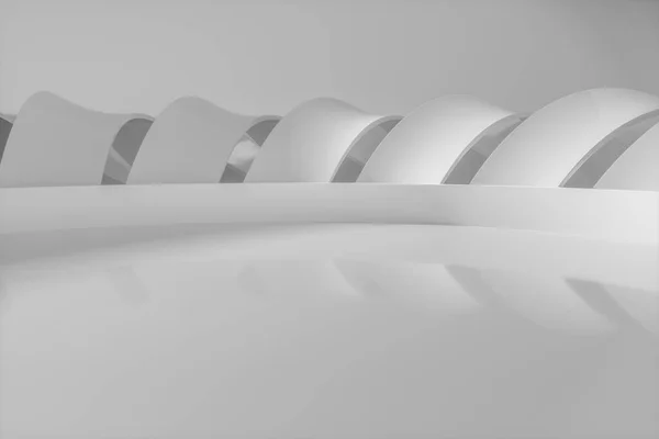 Bright curve architectural structure, 3d rendering. Computer digital drawing.