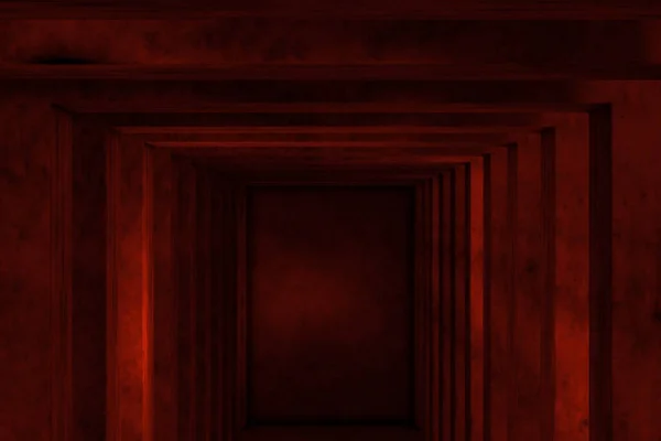 Красный Цементный Тоннель Светом Сбоку Рендеринг Цифровой Рисунок — стоковое фото