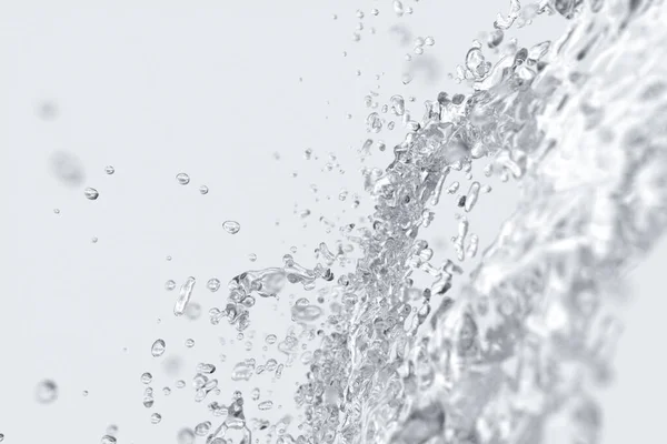 Splash Water Met Witte Achtergrond Rendering — Stockfoto