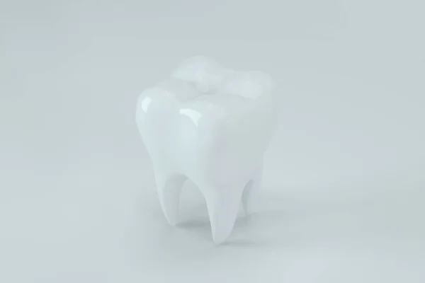 White Tooth White Background Rendering Computer Digital Drawing — Stock Photo, Image