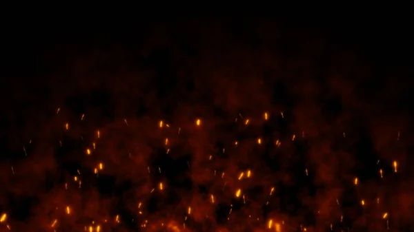 Горящий Раскалённый Раскалённый Огонь Ночном Небе Красивый Абстрактный Фон Черном — стоковое фото