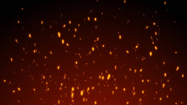 Rood Hete Vliegende Vonken Branden Nachtelijke Hemel Mooie Abstracte Achtergrond — Stockfoto