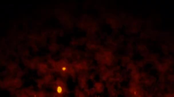 Quente Queima Fogo Faíscas Voadoras Vermelhas Céu Noturno Linda Abstrato — Vídeo de Stock