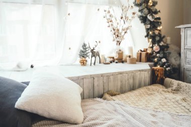 Yeni yıl dekor bileşimi.