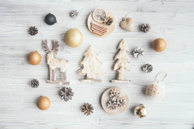 Yeni yıl dekor bileşimi.