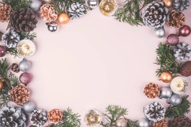 Yeni yıl dekor bileşimi.