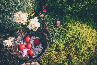 Paskalya renkli yumurtalar.