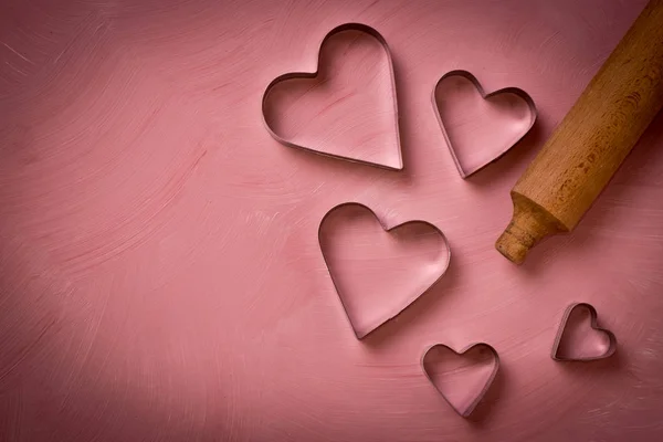 Christmas bakery background, baking tin and rolling pin