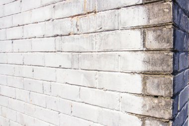 Soyut tuğla gri arka plan dokusu. Yan görünüm