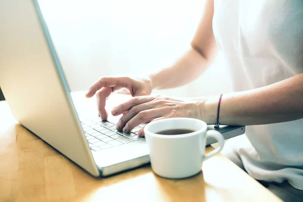 Online-Einkauf am Computer — Stockfoto