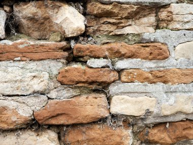 Tuğla duvar arka planı. Şehir duvarı. Kapat..