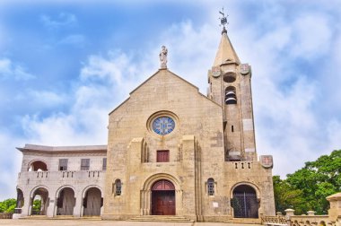Makao, Halk Cumhuriyeti Çin - 18 Ekim: Güzel manzarasına Penha kilise 18 Ekim 2012 sabahı, Macao halkların Çin Halk Cumhuriyeti
