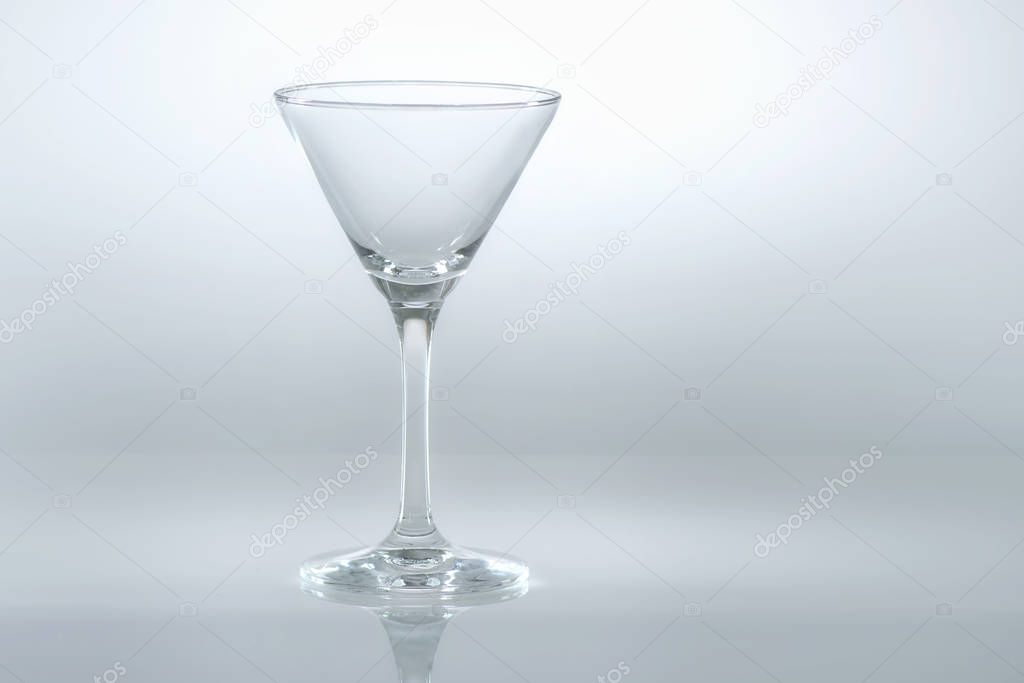 Blank glass of martini