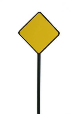 Beyaz arka plan üzerinde boş sarı trafik işaretleri